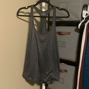 Lululemon 105F Singlet Tank Top P2P 17 ~Sz 6 Silver Heathered Dark Grey 705
